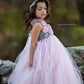 Pink and Grey Flower Girl Tutu Dress Wedding Tulle Dress Girls Wedding Dresses Robe Demoiselle Rose Kids Girls Clothes Dress