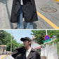Autumn trench coat mens Korean style Male Streetwear Windbreaker Trenchcoat Men Solid  coats for men Casual Loose Long Overcoat
