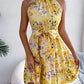 Sexy Spring Summer Floral Halter Neck Short Dresses Holiday Beach Sundress Casual Halter Short Dresses Clothes Women