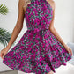 Women Summer Casual Floral Print Ruffle Halter Dress