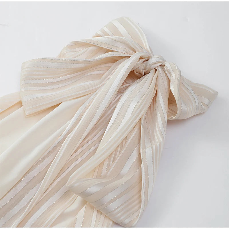 Elegant Woman's Chiffon Halter Mini Dresses 2025 Spring Summer Sexy Backless Wrapped Waist Lace Up Dress New Lady Party Vestidos