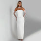 French Style Pure Color Sling Backless Fashion Sexy Slimming Dress Sash Draped Neckline Sleeveless Empire Waist Gown