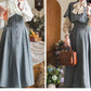 Original Retro Skirt Set Outfits New Spring Women's Stand Collar Long Sleeve Shirt Small Cape Coat Elegant Classical Long Skirt