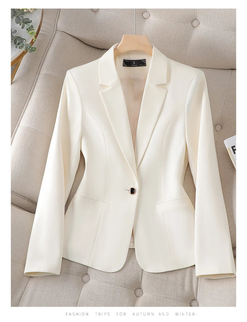 NAVIU Blue Blazer Women 2023 New Autumn Temperament Loose Slim Casual Jacket Office Ladies Work Coat Tops