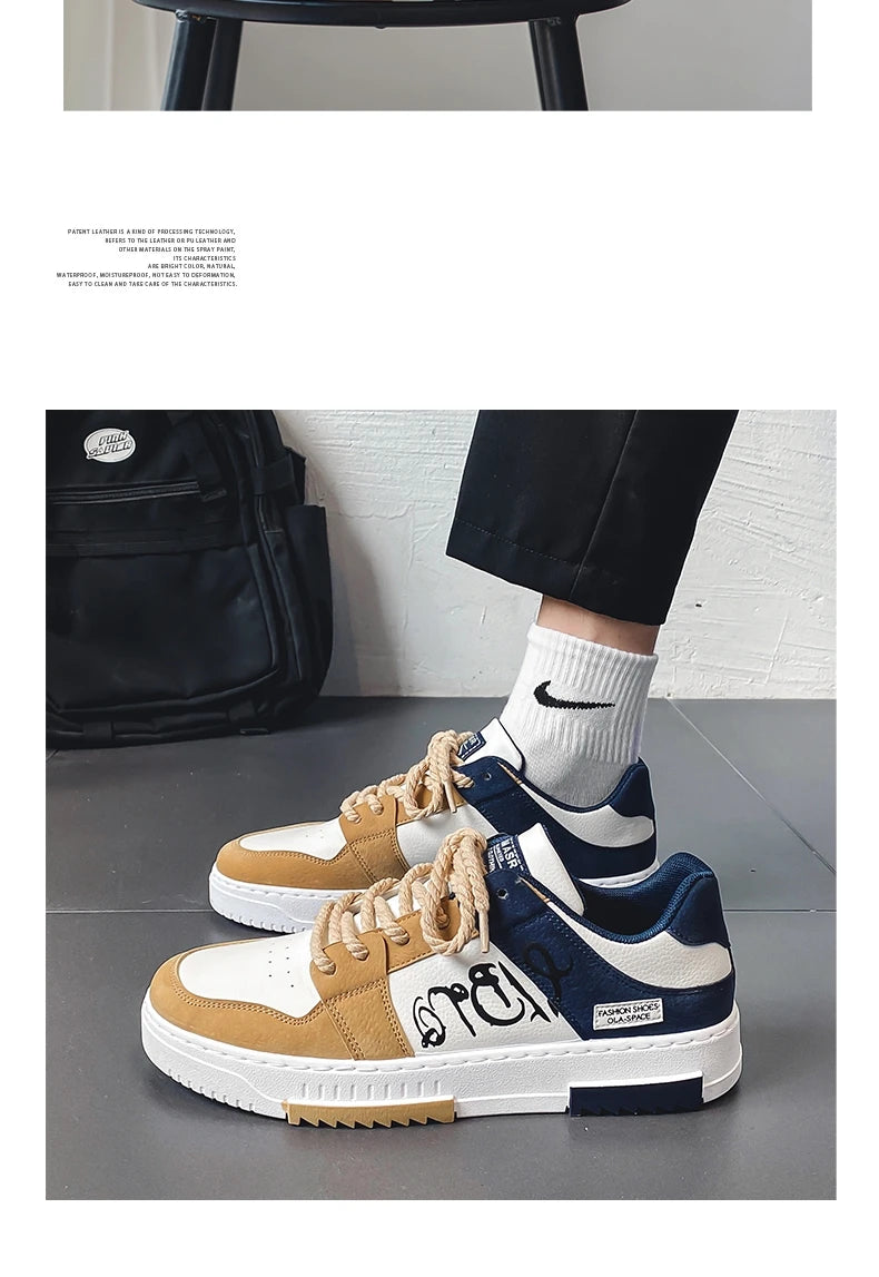 Men's thick soled casual shoes four seasonal soft soled comfortable outdoor walking shoes fashion Breathable student board shoes