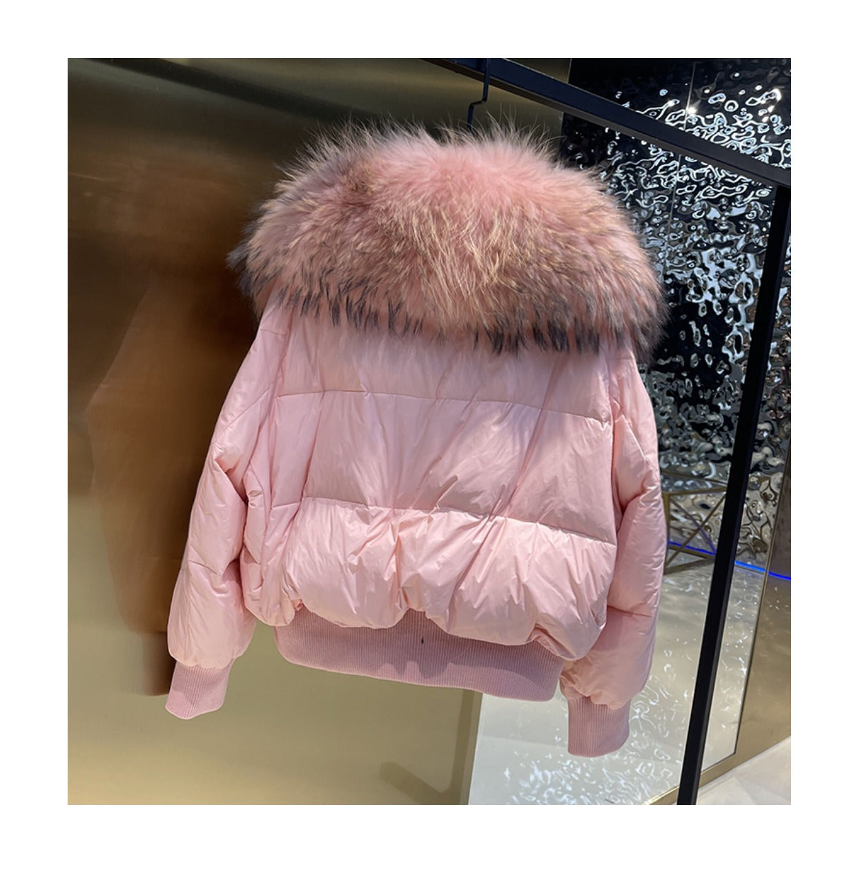2023 Winter Puffer Jacket Women Large Real Raccoon Fur Collar Short Female Parkas Thick Warm 90% Goose Down Coat Loose