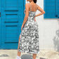Fall 2025 Long Dress Strapless Wrap Chest High Slit Daisy Leopard Print Wrap around Skirt Maxi Dress