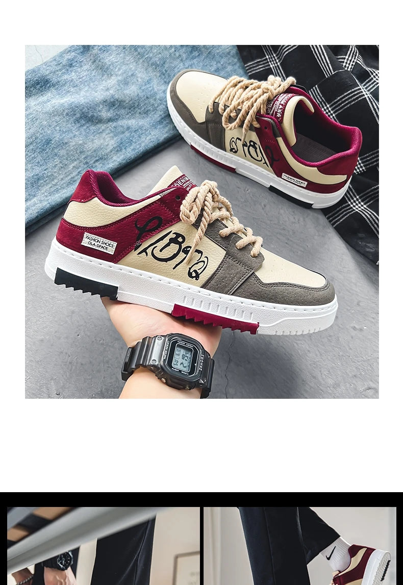 Men's thick soled casual shoes four seasonal soft soled comfortable outdoor walking shoes fashion Breathable student board shoes