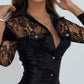 Women Slim Dress Sexy Stand Collar lace Long Sleeves Mini Dress Casual Fashion Ladies Dress