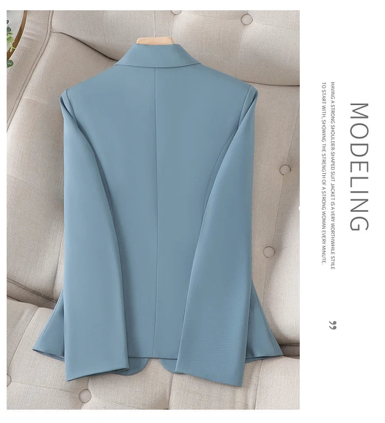 NAVIU Blue Blazer Women 2023 New Autumn Temperament Loose Slim Casual Jacket Office Ladies Work Coat Tops