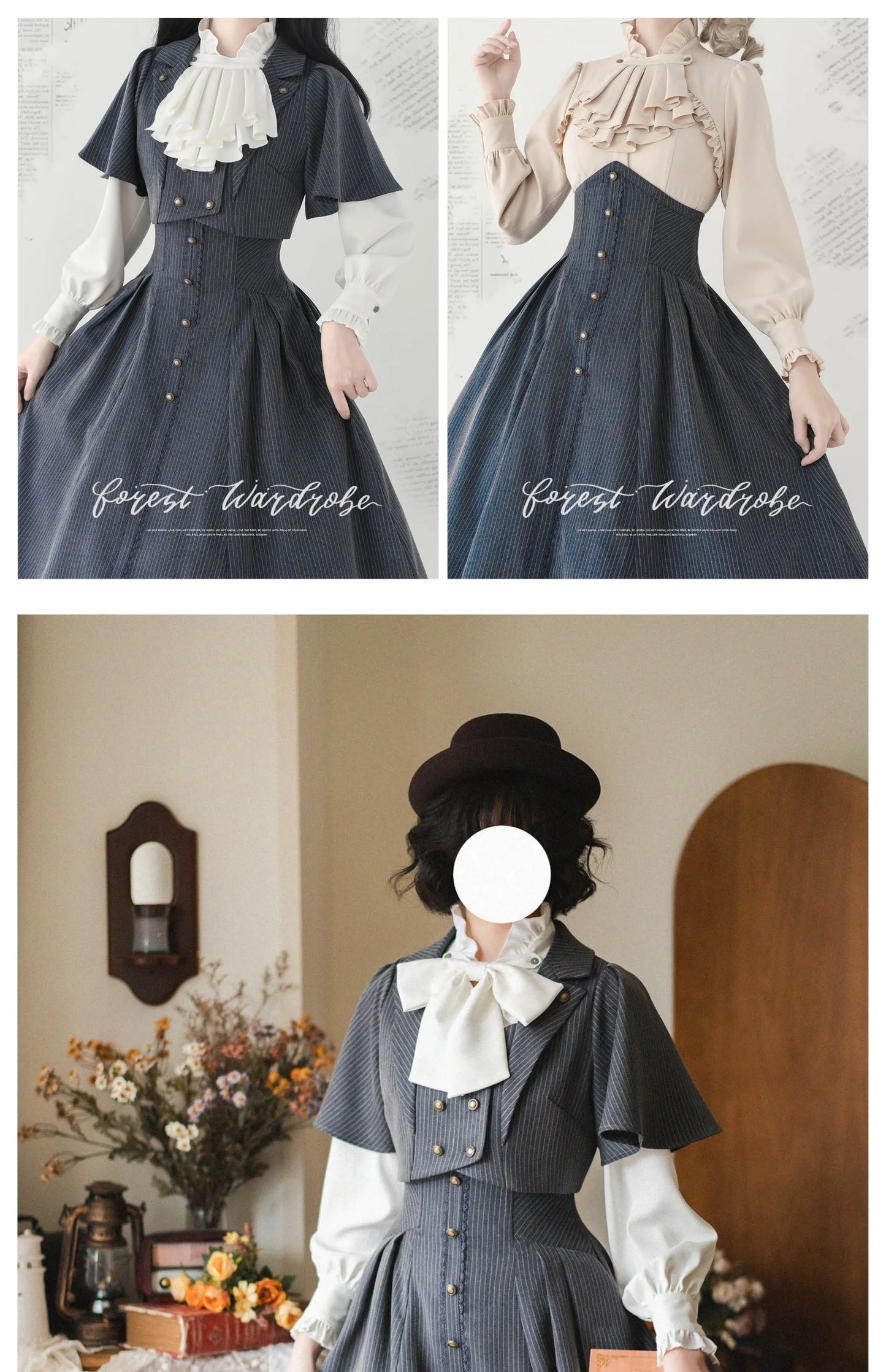 Original Retro Skirt Set Outfits New Spring Women's Stand Collar Long Sleeve Shirt Small Cape Coat Elegant Classical Long Skirt