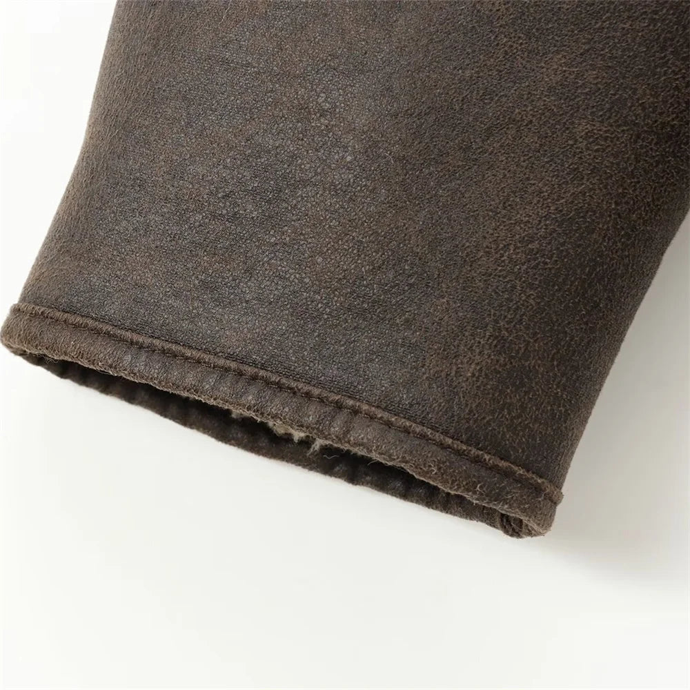 UNIZERA Pocket Decor Single breasted Warm Coat Autumn/Winter Fleece Collar Long Sleeve Women's Jacket Coat