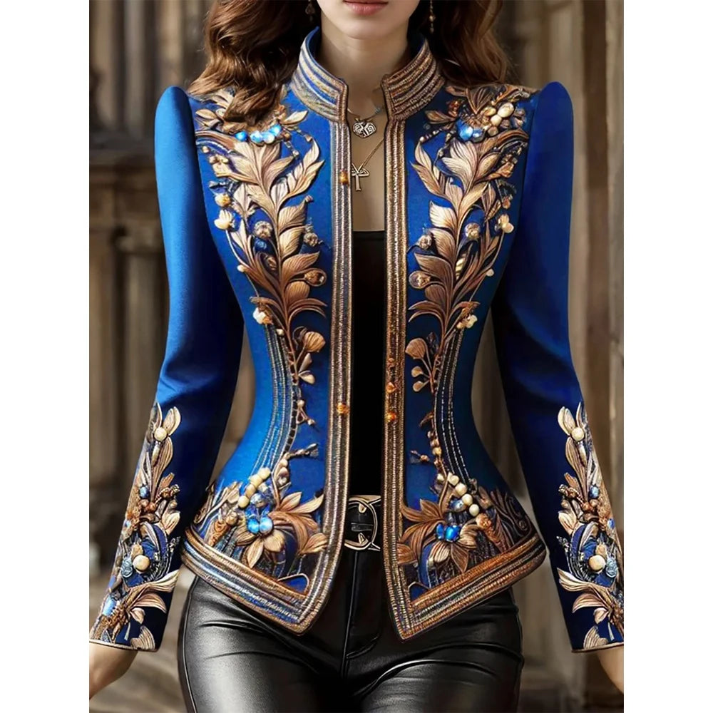 Chic Elegant Short Jacket Women's Outerwear Autumn New Fashion Unique Super Nice High-End Slim Long Sleeve Blazers Coat Tops