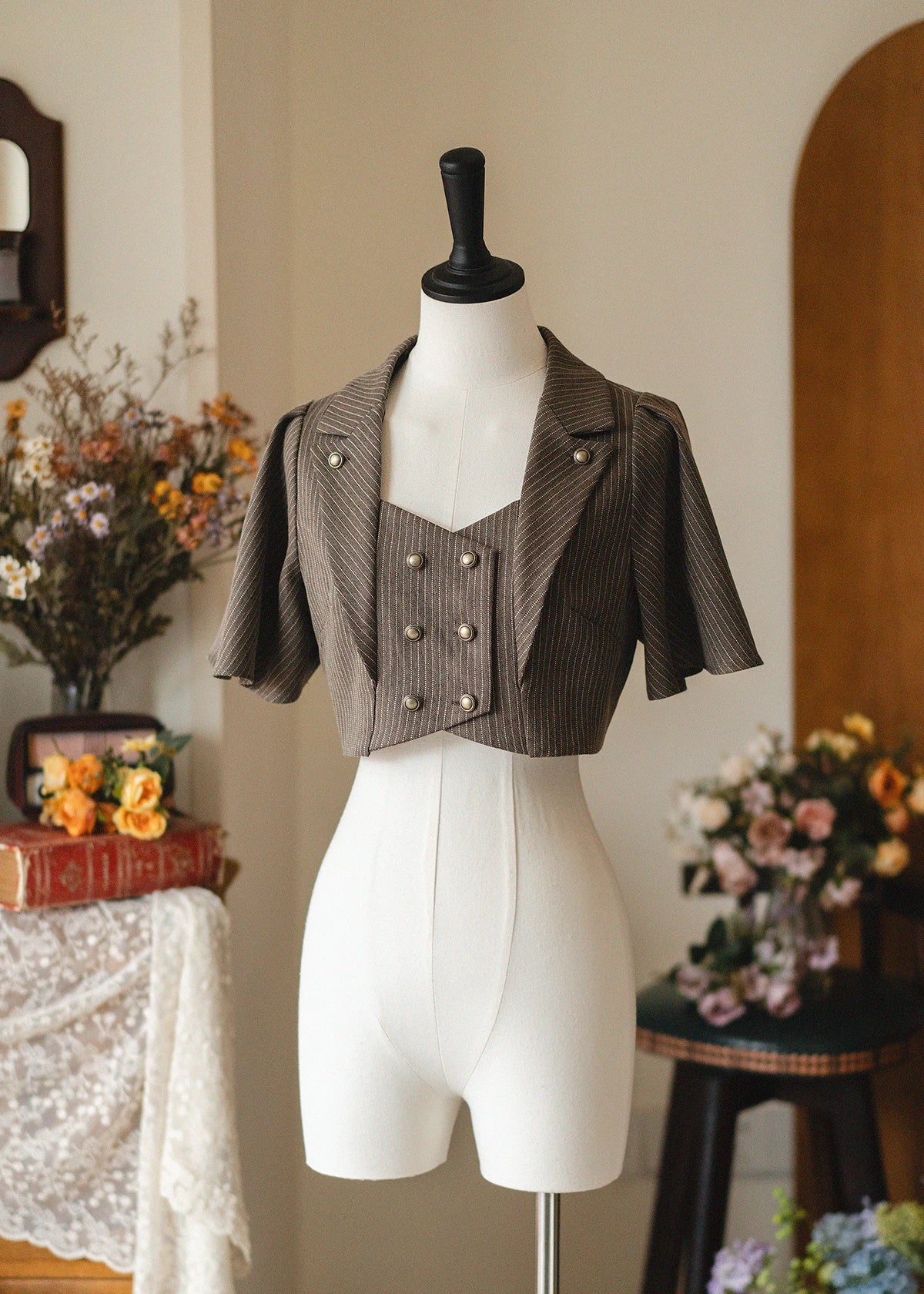 Original Retro Skirt Set Outfits New Spring Women's Stand Collar Long Sleeve Shirt Small Cape Coat Elegant Classical Long Skirt