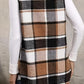 Women Plus Size 1XL-5XL Plaid Print Flap Detail Sleeveless Coat Ladies Fashion Sleeveless Thick Thermal Vest Women Outwear
