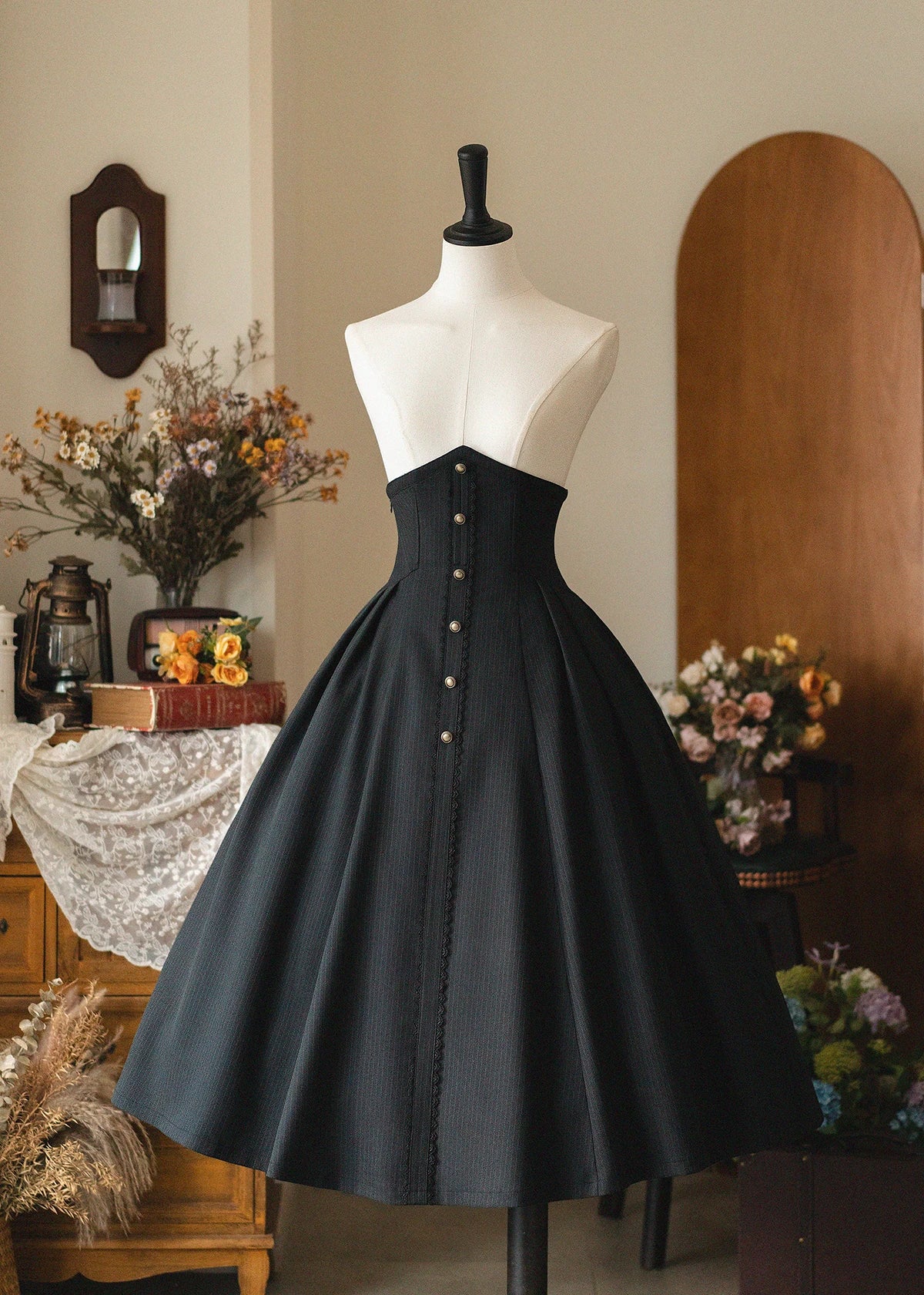 Original Retro Skirt Set Outfits New Spring Women's Stand Collar Long Sleeve Shirt Small Cape Coat Elegant Classical Long Skirt