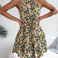 Women Summer Casual Floral Print Ruffle Halter Dress