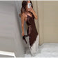 Elegant Satin Asymmetric Lace Patchwork Mini Dress Women Solid V-neck Sleeveless Sling Dresses 2025 Summer Lady Chic  Streetwear