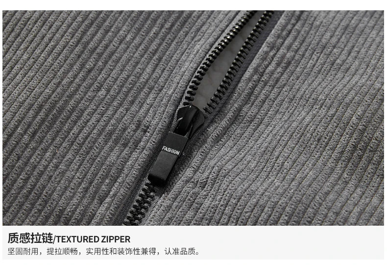 Jacket Mens autumn Winter New mens jacket collar Solid color Corduroy Jackets men business casual coat Men's coats M-4XL 5XL2202