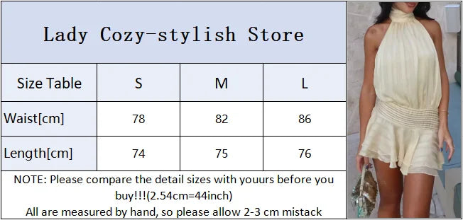 Elegant Woman's Chiffon Halter Mini Dresses 2025 Spring Summer Sexy Backless Wrapped Waist Lace Up Dress New Lady Party Vestidos