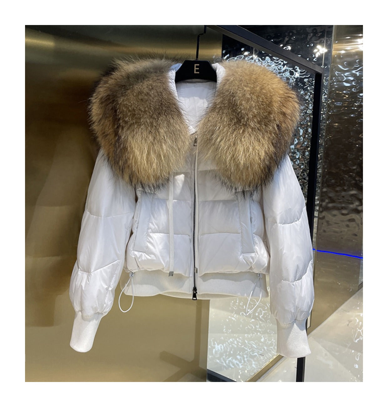2023 Winter Puffer Jacket Women Large Real Raccoon Fur Collar Short Female Parkas Thick Warm 90% Goose Down Coat Loose