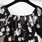 Women Mini Dresses Summer Fashion Female Vestidos Print Floral Chiffon Dresses Shirring Pleated Short Puffy Sleeve Casual Dress