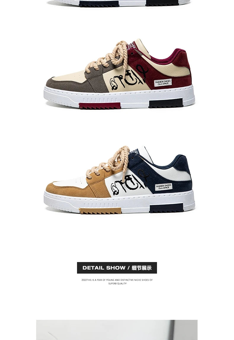 Men's thick soled casual shoes four seasonal soft soled comfortable outdoor walking shoes fashion Breathable student board shoes