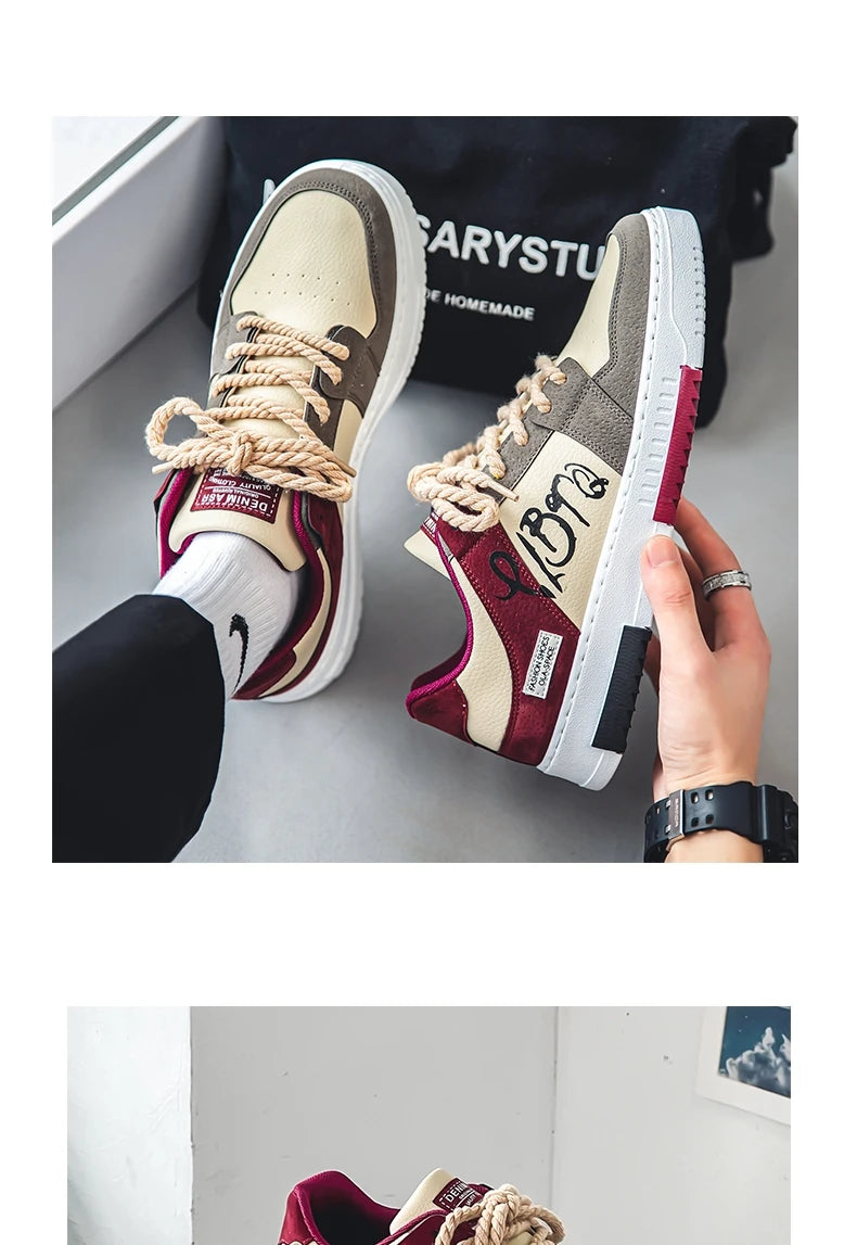 Men's thick soled casual shoes four seasonal soft soled comfortable outdoor walking shoes fashion Breathable student board shoes