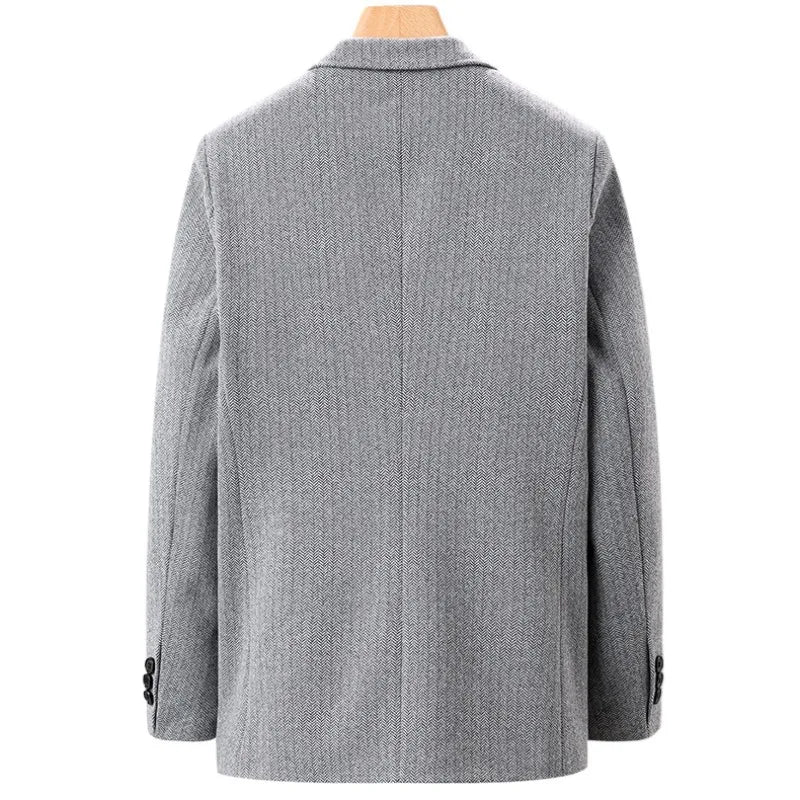 Classic Mens Office Dress Jackets Quality Casual Business Lapel Windbreak Coats Top Autumn Winter Blended Wool Jacket Streetwear