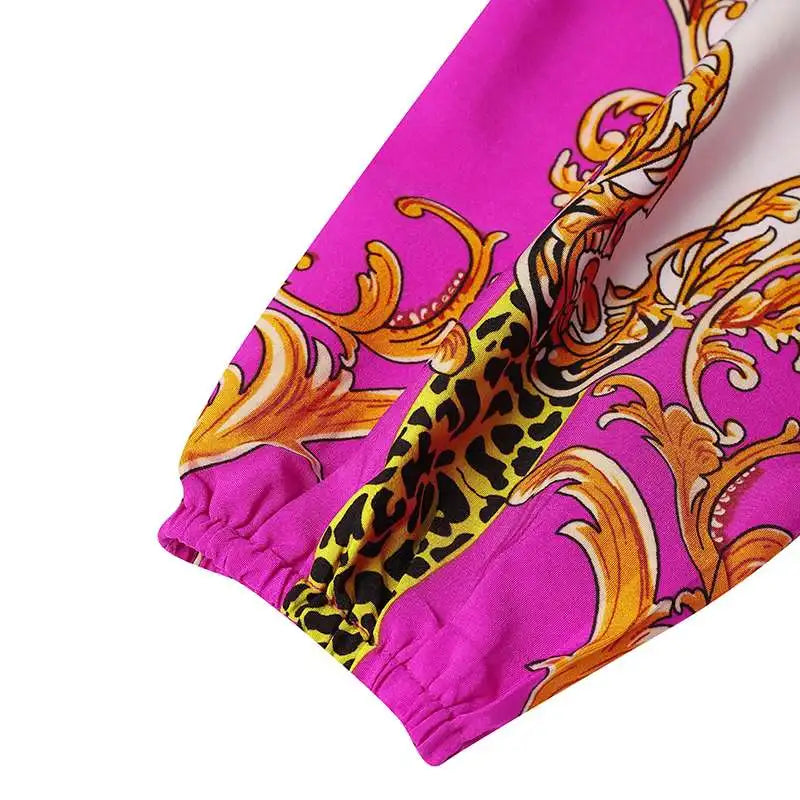 VONDA Women Printed Party Dress 2024 Sexy Off Shoulder Long Lantern Sleeve Bohemian Sundress Belted Vintage Maxi Robe Oversized