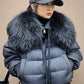 2023 Winter Puffer Jacket Women Large Real Raccoon Fur Collar Short Female Parkas Thick Warm 90% Goose Down Coat Loose