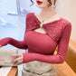 Elegant Autumn Winter Sweaters Women Pullovers Korean Fashion Y2k Clothes V Neck Solid Bow Embroidered Long Sleeve Knitted Tops