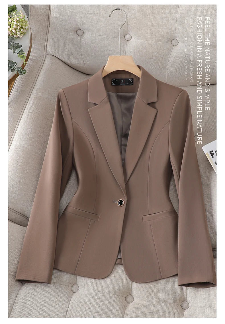 NAVIU Blue Blazer Women 2023 New Autumn Temperament Loose Slim Casual Jacket Office Ladies Work Coat Tops