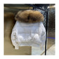 2023 Winter Puffer Jacket Women Large Real Raccoon Fur Collar Short Female Parkas Thick Warm 90% Goose Down Coat Loose