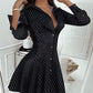Women Slim Dress Sexy Stand Collar lace Long Sleeves Mini Dress Casual Fashion Ladies Dress