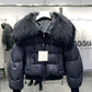 2023 Winter Puffer Jacket Women Large Real Raccoon Fur Collar Short Female Parkas Thick Warm 90% Goose Down Coat Loose