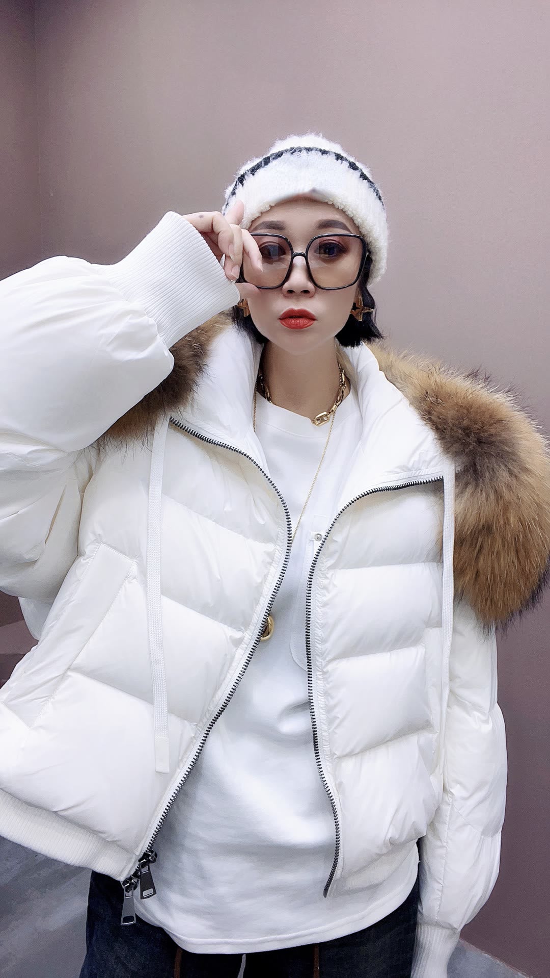 2023 Winter Puffer Jacket Women Large Real Raccoon Fur Collar Short Female Parkas Thick Warm 90% Goose Down Coat Loose