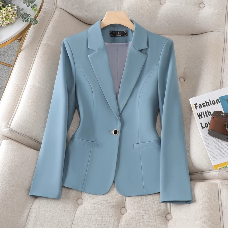 NAVIU Blue Blazer Women 2023 New Autumn Temperament Loose Slim Casual Jacket Office Ladies Work Coat Tops