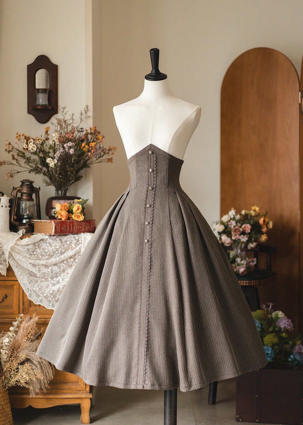 Original Retro Skirt Set Outfits New Spring Women's Stand Collar Long Sleeve Shirt Small Cape Coat Elegant Classical Long Skirt