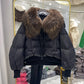2023 Winter Puffer Jacket Women Large Real Raccoon Fur Collar Short Female Parkas Thick Warm 90% Goose Down Coat Loose
