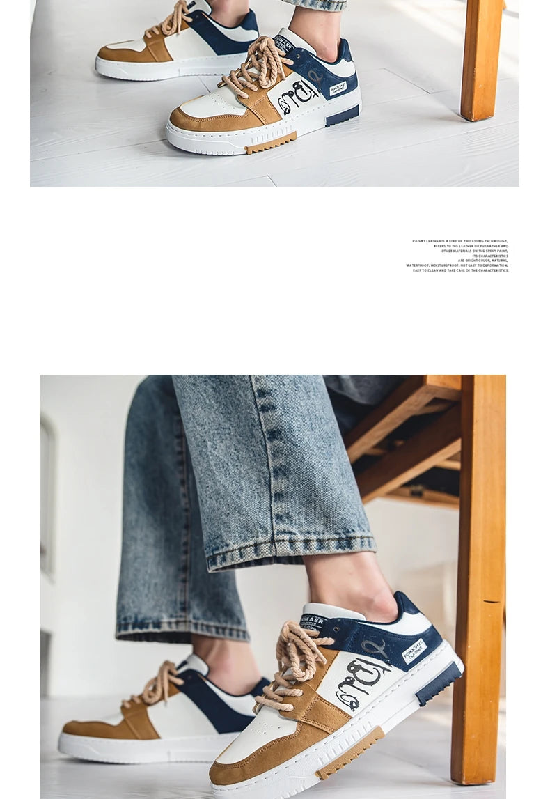 Men's thick soled casual shoes four seasonal soft soled comfortable outdoor walking shoes fashion Breathable student board shoes