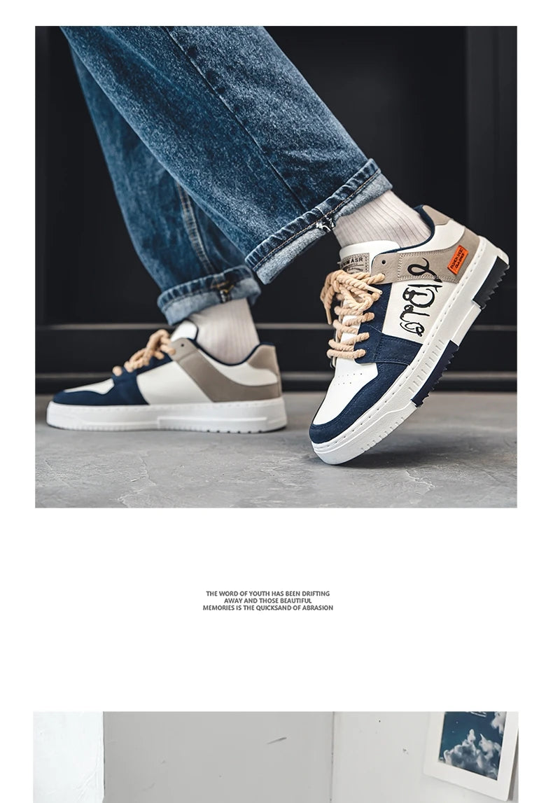 Men's thick soled casual shoes four seasonal soft soled comfortable outdoor walking shoes fashion Breathable student board shoes