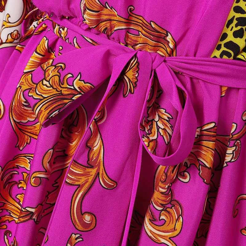 VONDA Women Printed Party Dress 2024 Sexy Off Shoulder Long Lantern Sleeve Bohemian Sundress Belted Vintage Maxi Robe Oversized