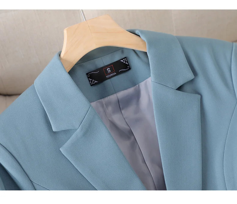 NAVIU Blue Blazer Women 2023 New Autumn Temperament Loose Slim Casual Jacket Office Ladies Work Coat Tops