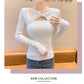 Elegant Autumn Winter Sweaters Women Pullovers Korean Fashion Y2k Clothes V Neck Solid Bow Embroidered Long Sleeve Knitted Tops