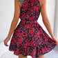 Women Summer Casual Floral Print Ruffle Halter Dress