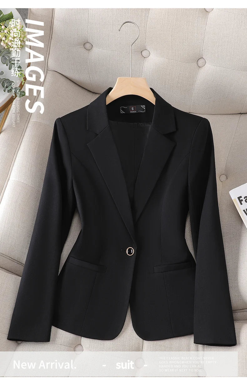 NAVIU Blue Blazer Women 2023 New Autumn Temperament Loose Slim Casual Jacket Office Ladies Work Coat Tops