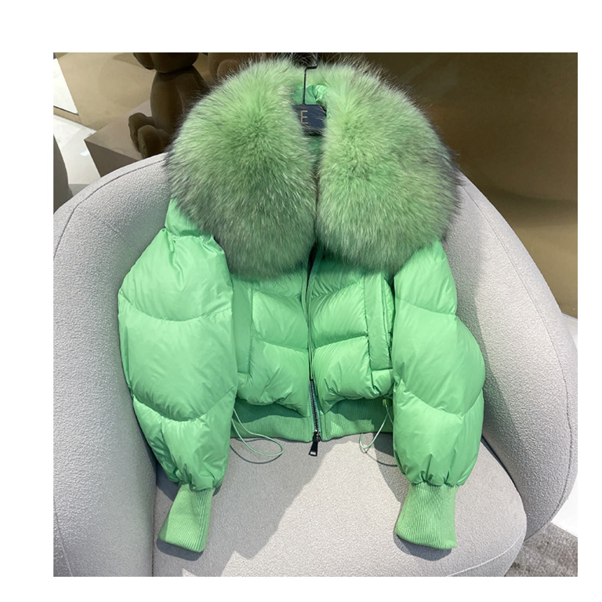 2023 Winter Puffer Jacket Women Large Real Raccoon Fur Collar Short Female Parkas Thick Warm 90% Goose Down Coat Loose