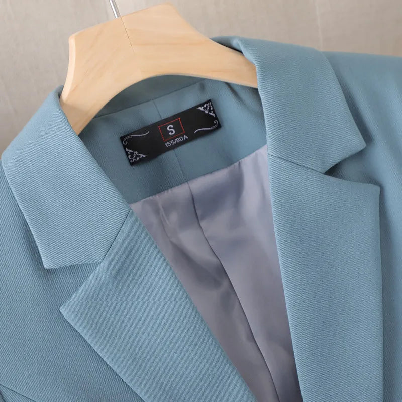 NAVIU Blue Blazer Women 2023 New Autumn Temperament Loose Slim Casual Jacket Office Ladies Work Coat Tops