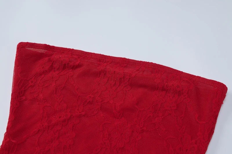 Hugcitar Mesh Strapless Flower Print Sexy Bodycon Mini Dress Foot Leggings 2 Piece Sets 2024 Fall Beach Vacation Y2K Clothes